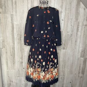 Breli Originals Vintage Secretary Shirt Dress Pleated